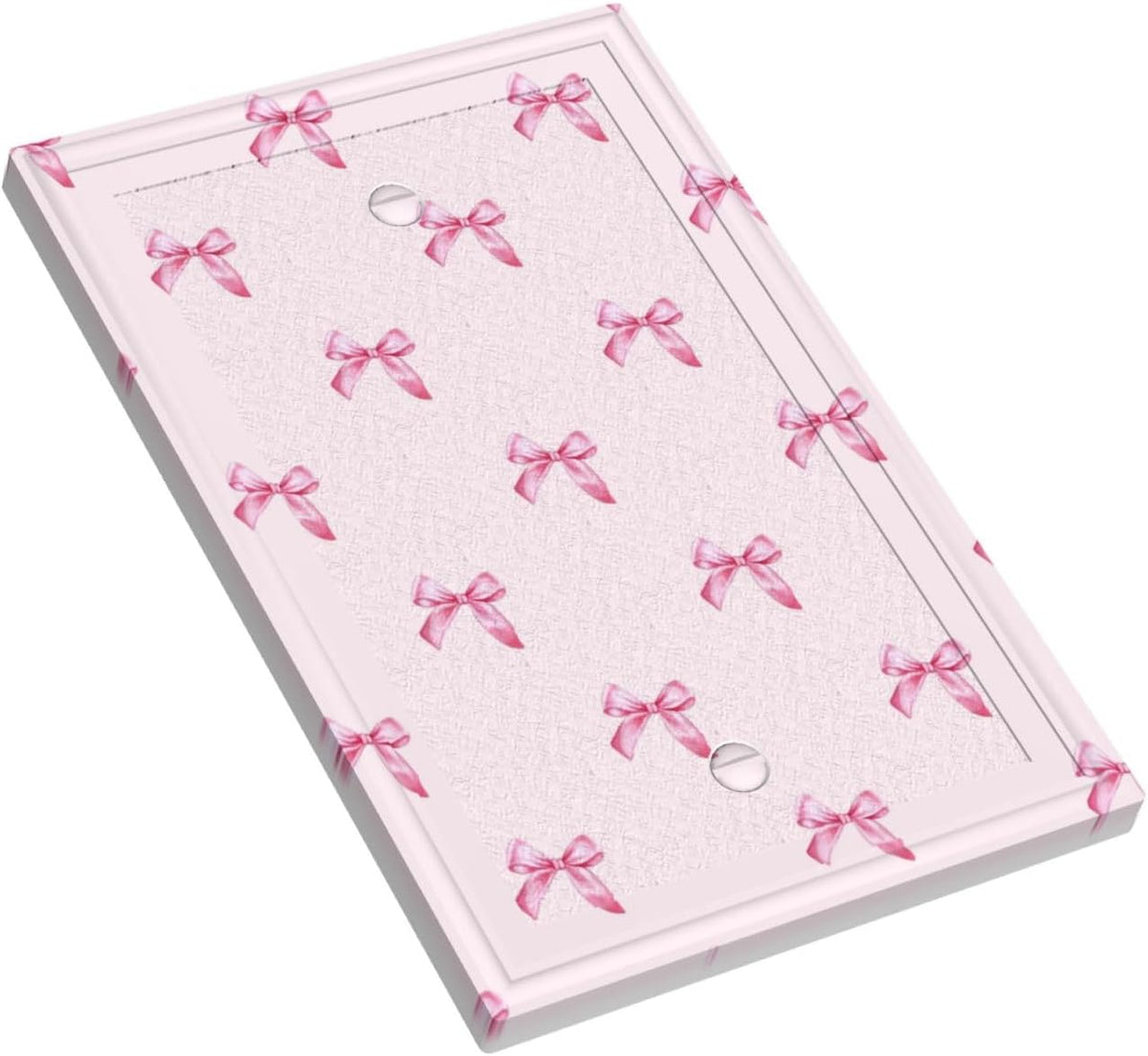 Pink Bow Cute Girls Light Switch Cover Outlet Covers Wall Plate Decorative Electrical Receptacle Switchplate Faceplate for Bedroom Home Bathroom