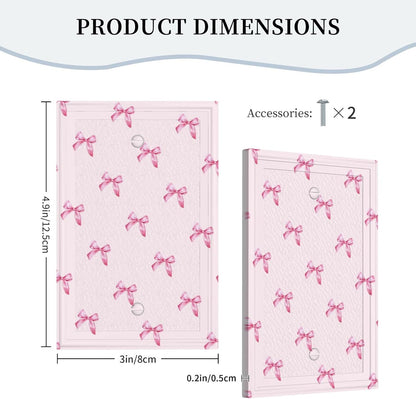 Pink Bow Cute Girls Light Switch Cover Outlet Covers Wall Plate Decorative Electrical Receptacle Switchplate Faceplate for Bedroom Home Bathroom
