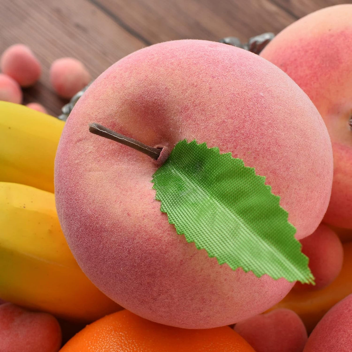 Artificial Peach, Simulation Pink Peach Fake Fruit Mini Lifelike Peach Large Fake Peach Model Home House Kitchen Party Decoration Desk Ornament (54pcs)