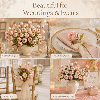 6 Pcs Peony Artificial Flowers, 27" Fake Silk Peonies Flowers for Vase, Bulk Fake Peonies Branches with Long Stems for Wedding Bouquets Centerpieces Office Decor DIY Arrangements, Pink