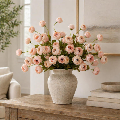 6 Pcs Peony Artificial Flowers, 27" Fake Silk Peonies Flowers for Vase, Bulk Fake Peonies Branches with Long Stems for Wedding Bouquets Centerpieces Office Decor DIY Arrangements, Pink