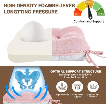 Pink Chair Cushions for Dining Chairs Set of 4,3.5" Thick Kitchen Table Chair Pads with Ties,Non Slip Backing and Covers, Seat Cushion for Dining Room,Bar,Patio Chairs,15.5"X15.5"X3.5",Pink