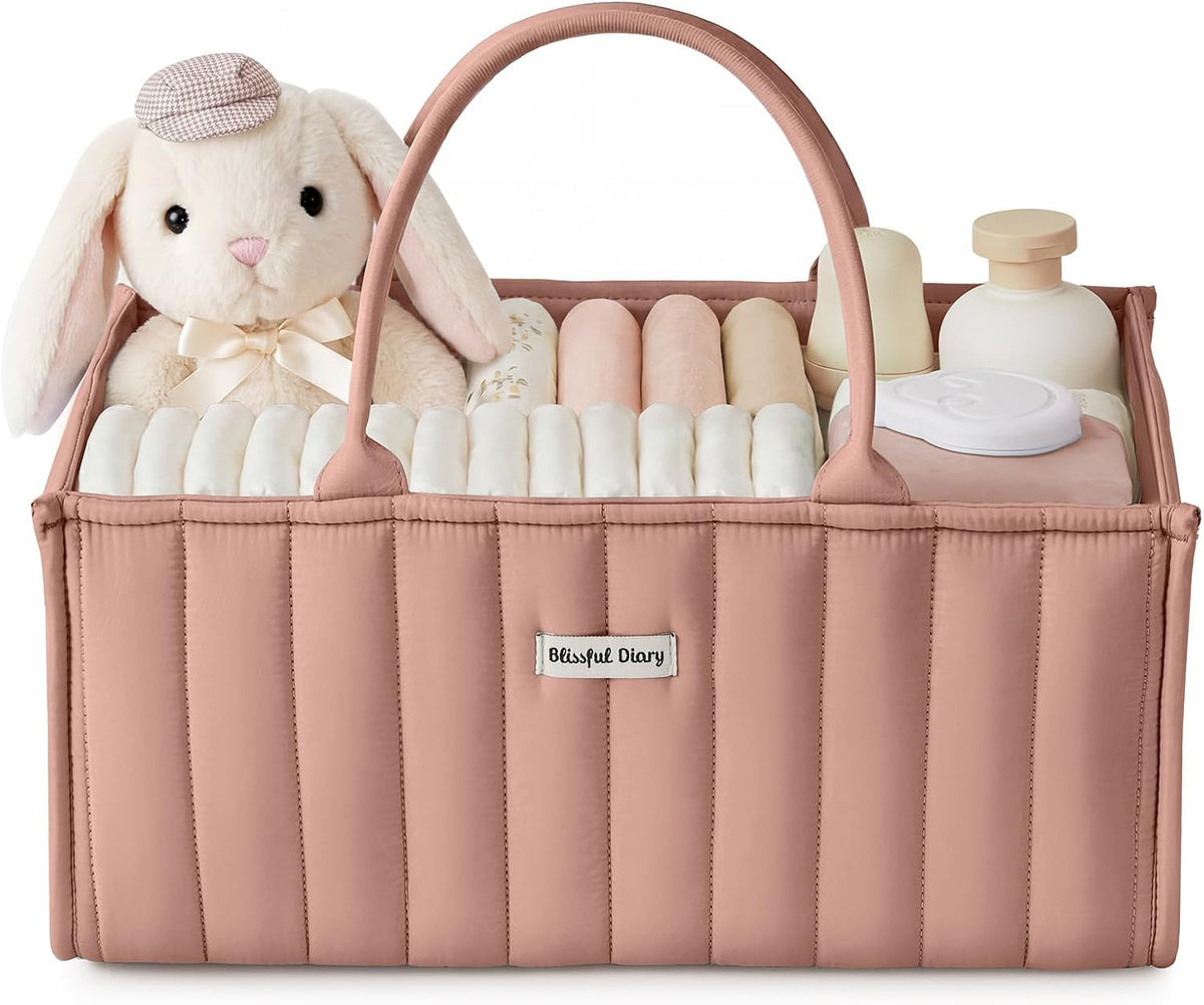 Baby Diaper Caddy Organizer, Nursery Storage, Blush Pink