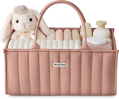 Baby Diaper Caddy Organizer, Nursery Storage, Blush Pink