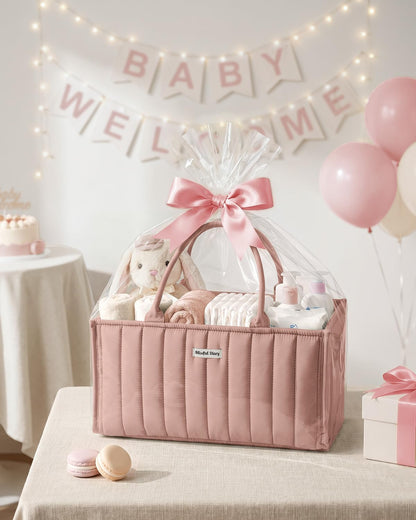 Baby Diaper Caddy Organizer, Nursery Storage, Blush Pink