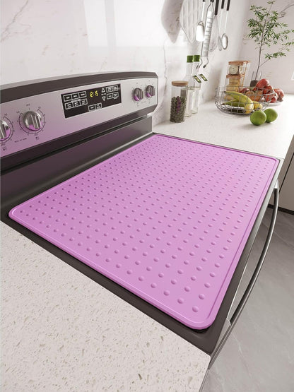 Silicone Stove Top Cover for Electric Stove, Glass Stove Top Cover Protector, Flat Top Range Cover – Double as Dish Drying Mat, Coffee Bar Mat, Kitchen Stove Accessories, 28 x 20 in, Pink