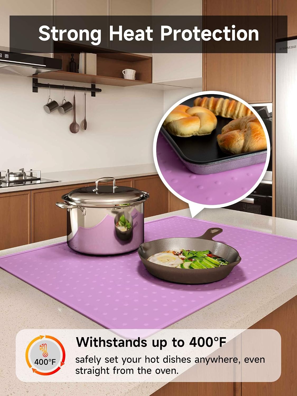 Silicone Stove Top Cover for Electric Stove, Glass Stove Top Cover Protector, Flat Top Range Cover – Double as Dish Drying Mat, Coffee Bar Mat, Kitchen Stove Accessories, 28 x 20 in, Pink