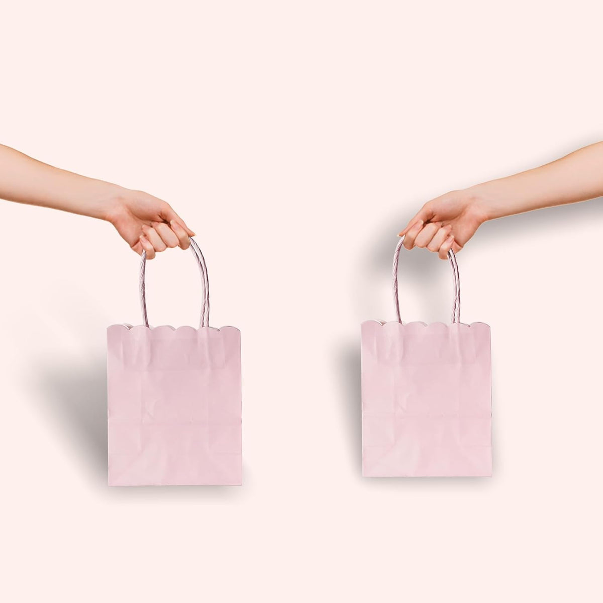Mini Pink Gift Bags 4.7x5.9x2.3 Inch 25Pcs For Goodie, Party Favor