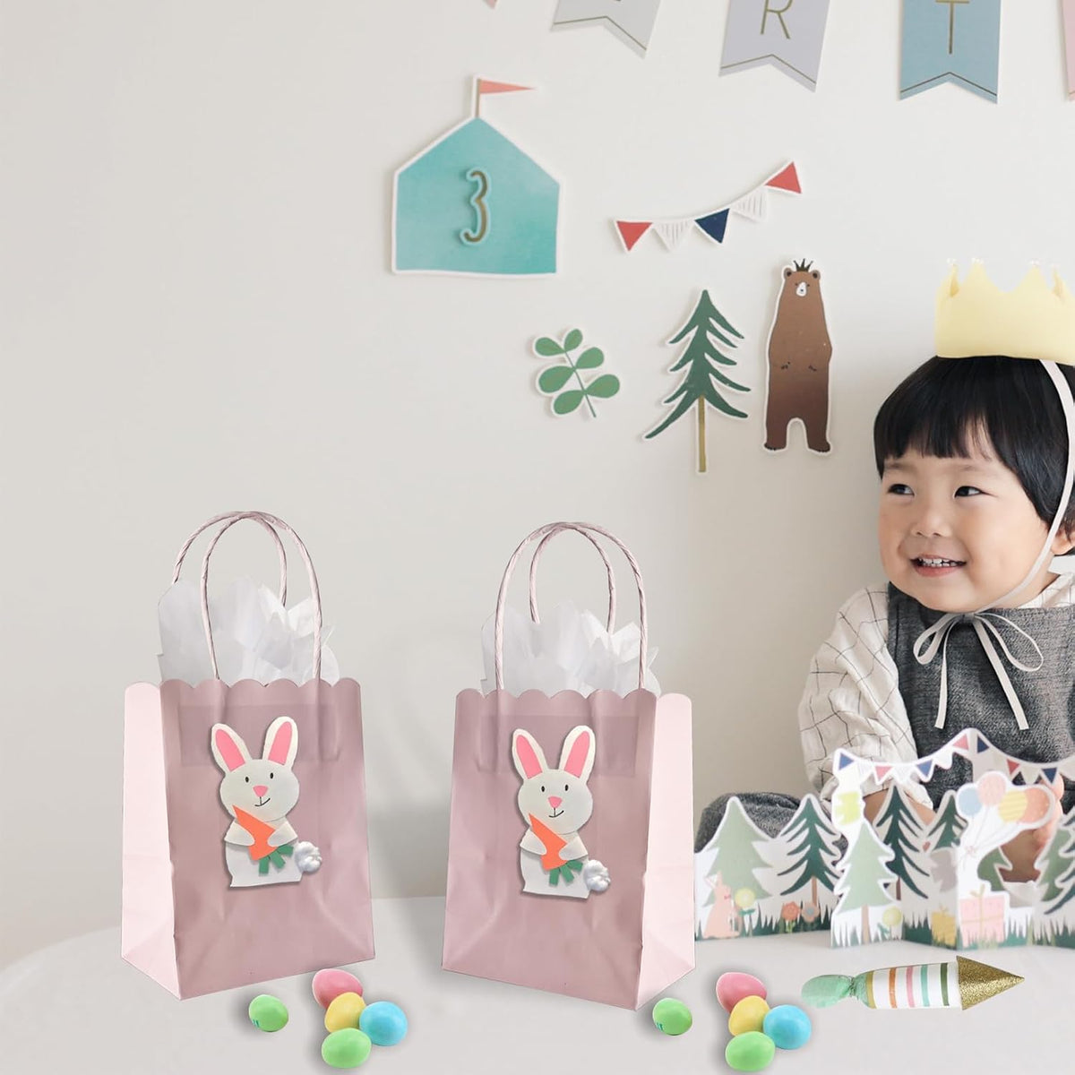 Mini Pink Gift Bags 4.7x5.9x2.3 Inch 25Pcs For Goodie, Party Favor