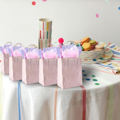 Mini Pink Gift Bags 4.7x5.9x2.3 Inch 25Pcs For Goodie, Party Favor