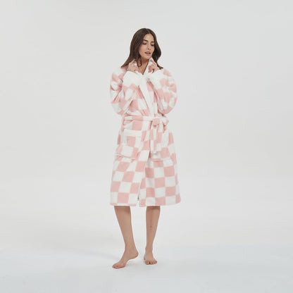 Women Bathrobes Lounger Long Nightgown Adjustable Waist Belt Luxury Petite Robes