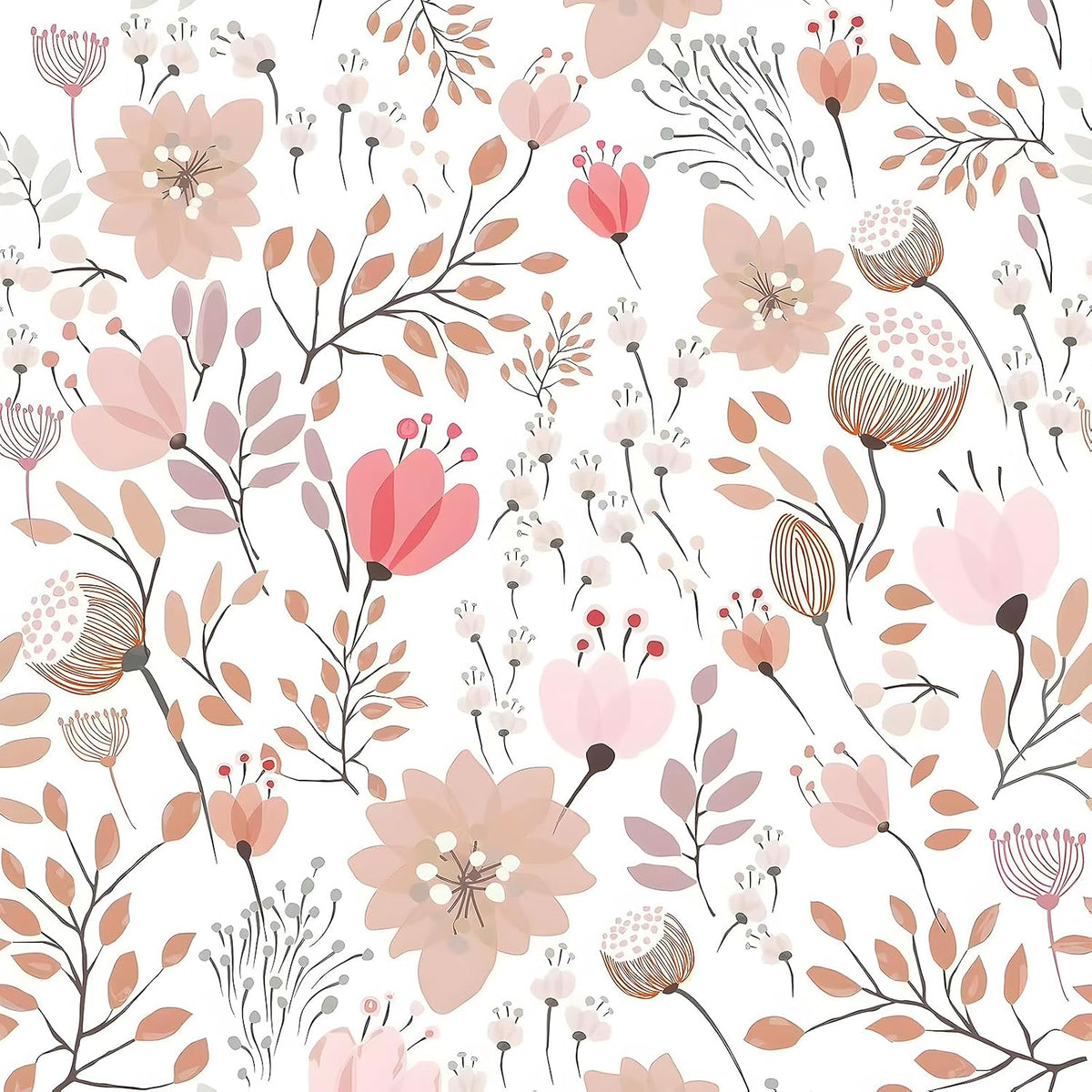 Soft Pastel Pink Floral Wallpaper Stick and Peel Boho Floral Peel and Stick Wallpaper for Bathroom Girls Room Nursery 17.7''x354'' Removable Prepasted Wallpaper Floral Contact Paper for Walls