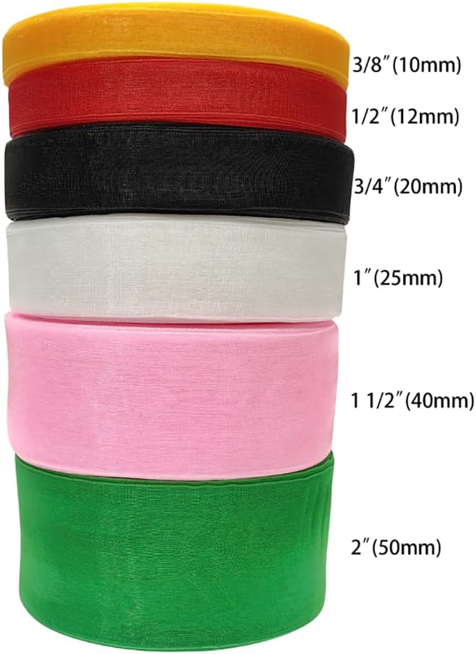 Solid Organza Ribbon 1 Roll 50 Yards Peach 1" (25mm) Craft Bow Party Christmas Decoration Packing Ribbons (Peach, 1"(25mm))