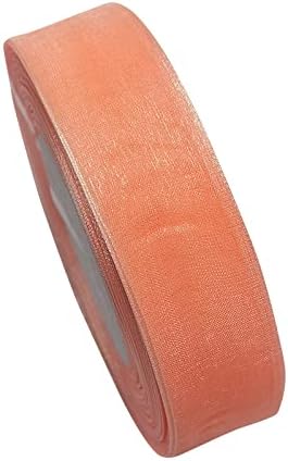 Solid Organza Ribbon 1 Roll 50 Yards Peach 1" (25mm) Craft Bow Party Christmas Decoration Packing Ribbons (Peach, 1"(25mm))