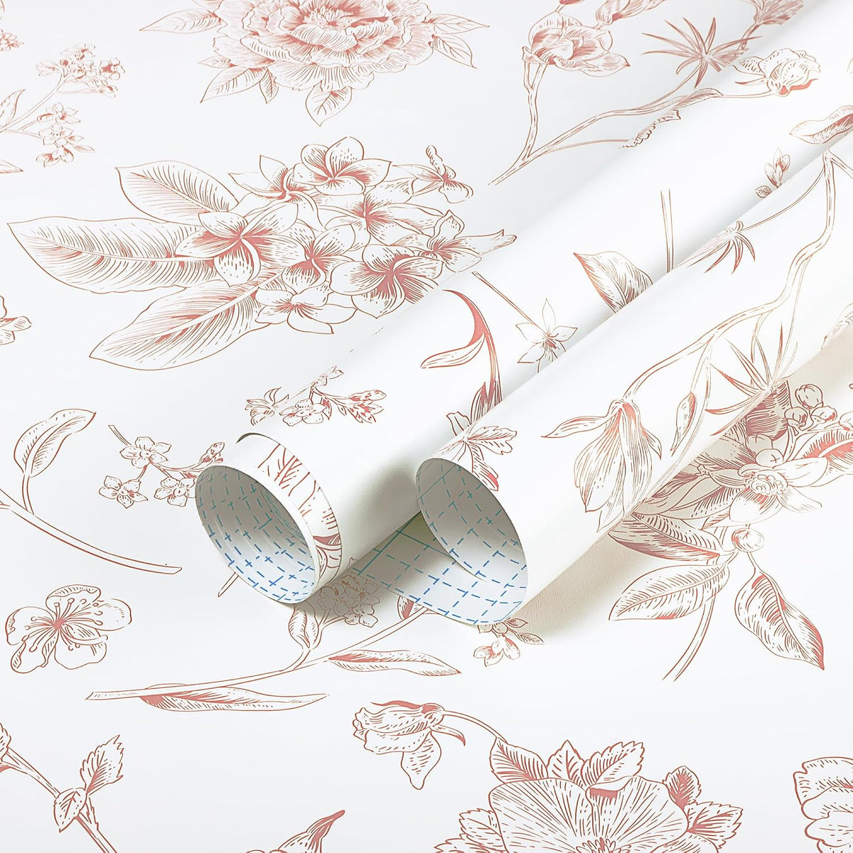 393"x17.3" Pink Peel and Stick Wallpaper Floral Birds Contact Paper Modern Boho Wall Paper Removable Wallpaper Vinyl Rolls