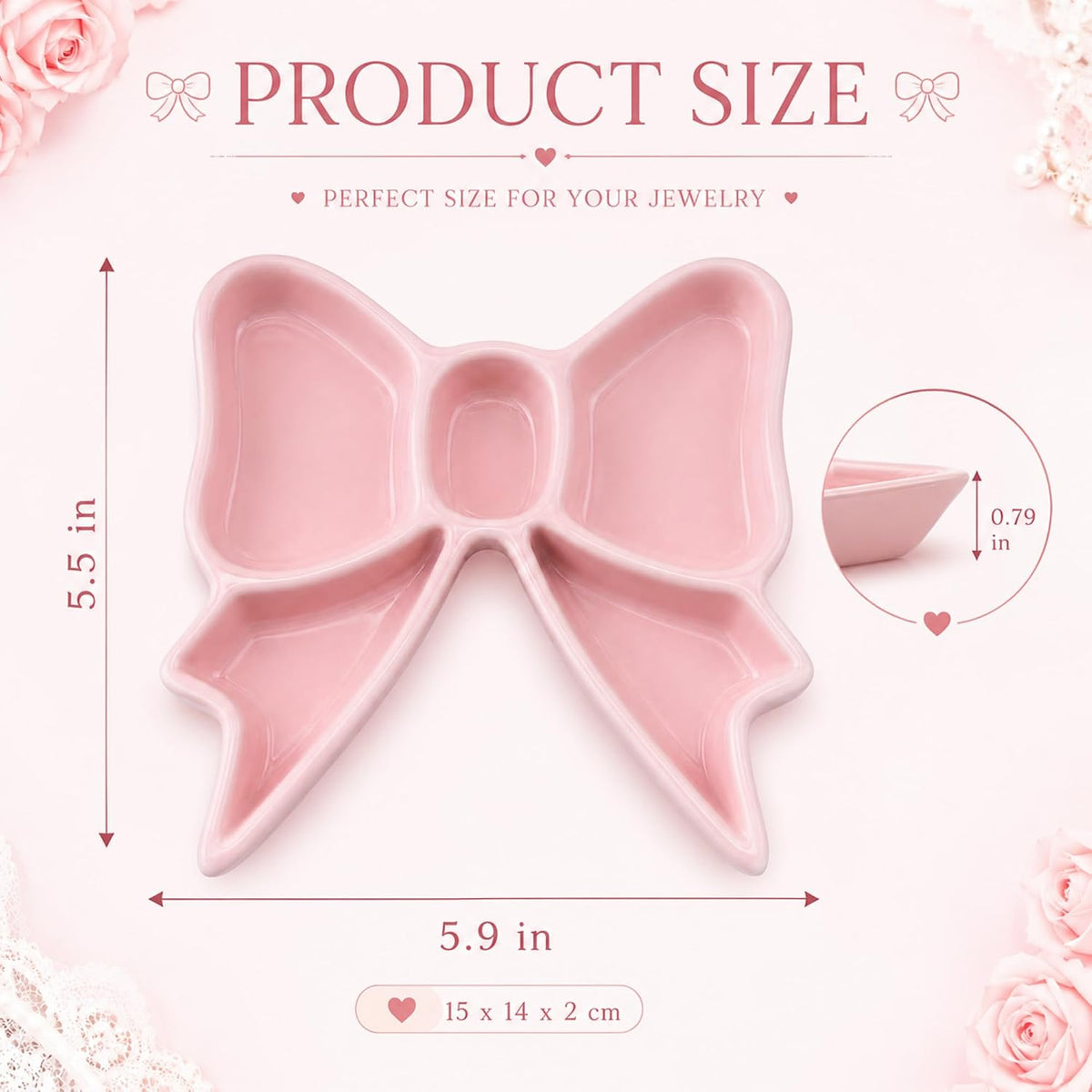 Bow Tray Jewelry Dish Coquette Room Decor