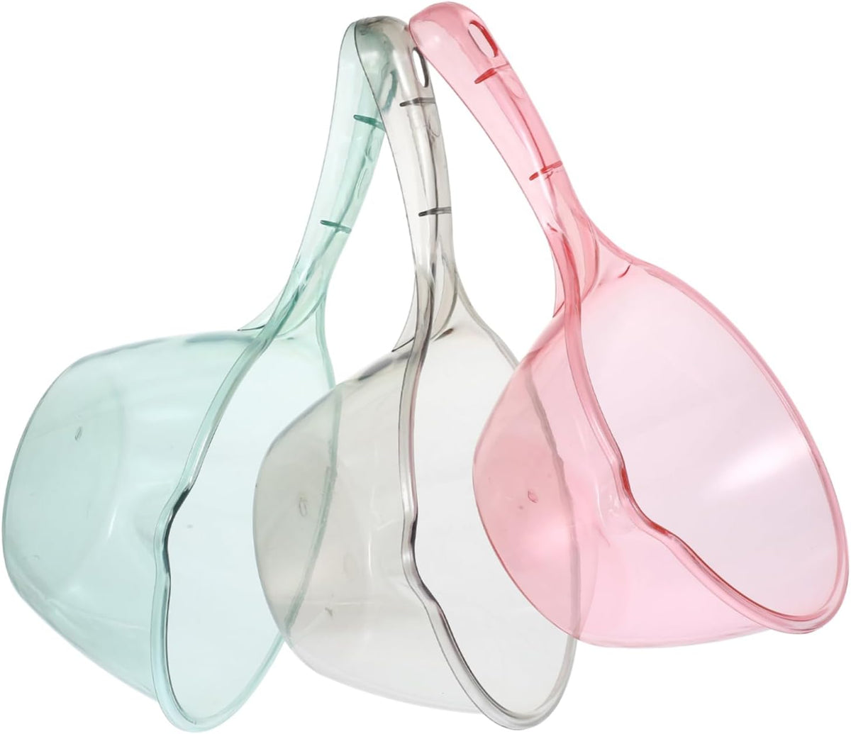 3pcs Thicken Water Ladle for Kitchen and Bath Comfortable Grip Dipper for Fruit Washing and Garden Watering Pink Light Green Brown