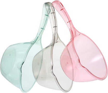 3pcs Thicken Water Ladle for Kitchen and Bath Comfortable Grip Dipper for Fruit Washing and Garden Watering Pink Light Green Brown