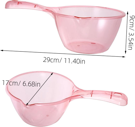 3pcs Thicken Water Ladle for Kitchen and Bath Comfortable Grip Dipper for Fruit Washing and Garden Watering Pink Light Green Brown
