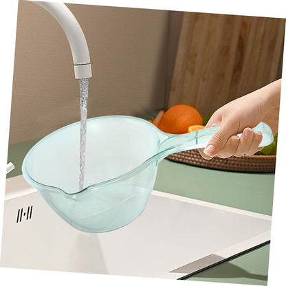 3pcs Thicken Water Ladle for Kitchen and Bath Comfortable Grip Dipper for Fruit Washing and Garden Watering Pink Light Green Brown