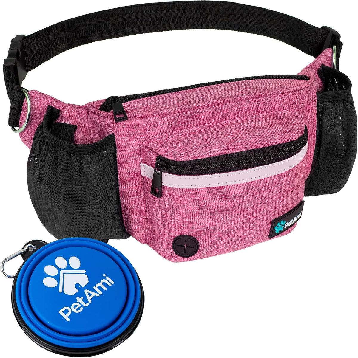 Dog Fanny Pack, Treat Pouch for Dog Walking Training, Pink