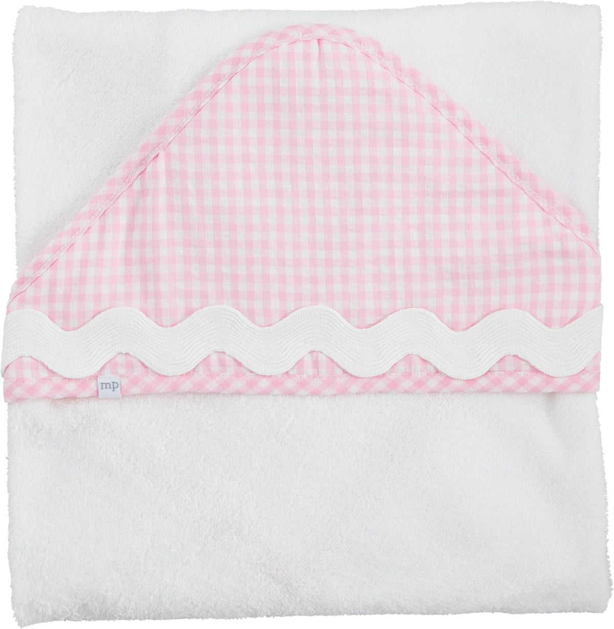 Children's Pink Gingham Hooded Towel