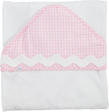 Children's Pink Gingham Hooded Towel