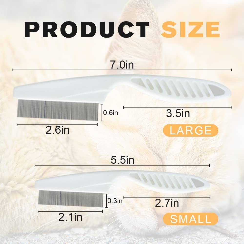 2 Pack Multifunctional Pet Comb, Upgrade Pet Grooming Brush Fine Magic Tear Stain Removal, Fine-Tooth Stainless Massage Comb Kit for Small Puppies and Dogs (Pink)