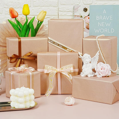 Metallic Rose Gold Tissue Paper, 60 Sheets Shiny Rose Gold Tissue Paper Sheets for Gift Bags Crafts Wrapping Gifts Packaging, Tissue Paper Bulk for Girls Women Birthday Wedding Baby Shower Party