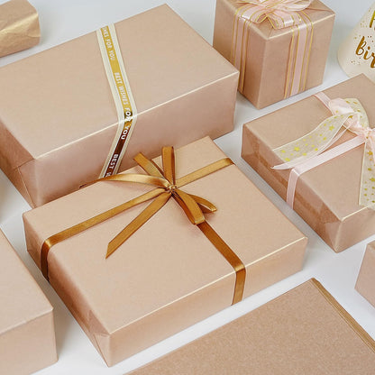 Metallic Rose Gold Tissue Paper, 60 Sheets Shiny Rose Gold Tissue Paper Sheets for Gift Bags Crafts Wrapping Gifts Packaging, Tissue Paper Bulk for Girls Women Birthday Wedding Baby Shower Party