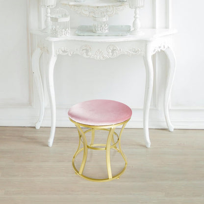 Vanity Chair, Small Velvet Vanity Stool & Ottoman Bench for Bathroom, Dorm