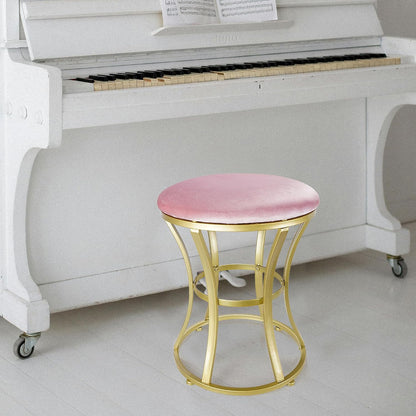 Vanity Chair, Small Velvet Vanity Stool & Ottoman Bench for Bathroom, Dorm