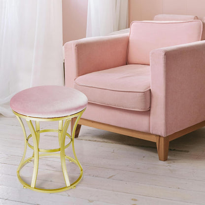 Vanity Chair, Small Velvet Vanity Stool & Ottoman Bench for Bathroom, Dorm
