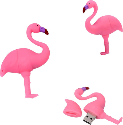 Flamingo USB - 16GB Flash Drive - Flamingos Pendrive - Flash Drive for Photos (Pink Flamingo)