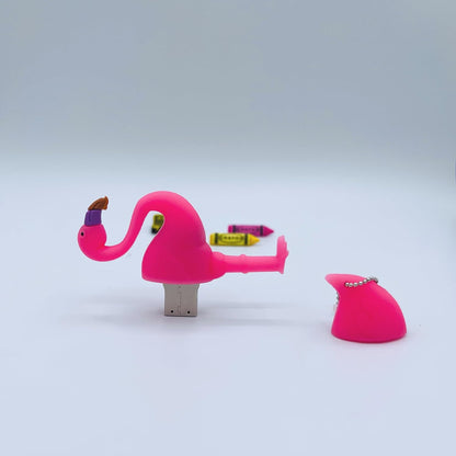Flamingo USB - 16GB Flash Drive - Flamingos Pendrive - Flash Drive for Photos (Pink Flamingo)