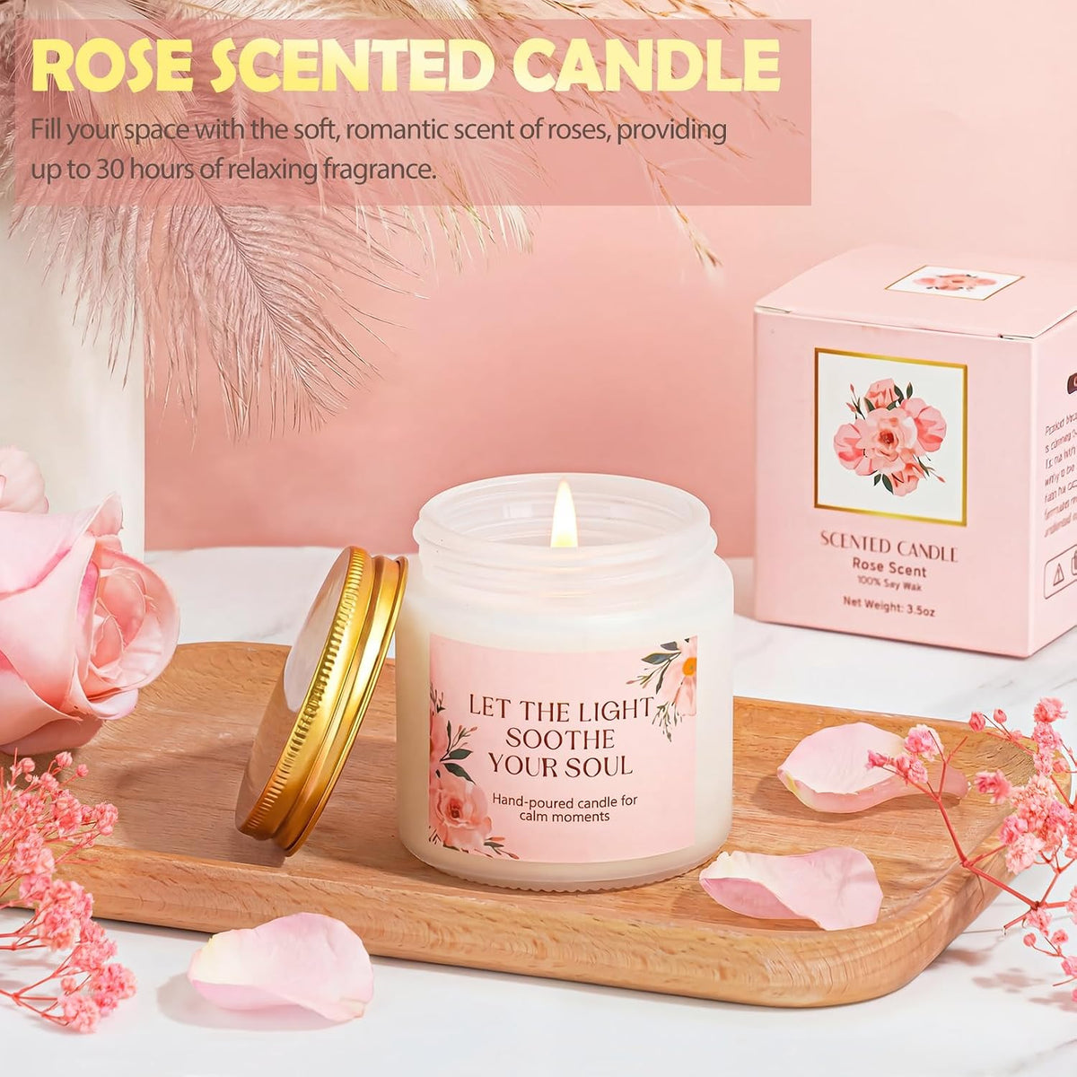 Gifts for Women, 9pcs Happy Birthday Gifts for Women, Christmas Ideas Mothers Day Gift Baskets Unique Rose Self Care Set Valentines Day Gift for Her Mom Sister Wife Friend Friendship Teacher