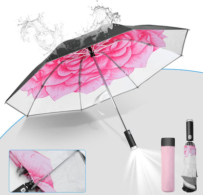 Umbrella Windproof Travel Umbrellas for Rain - Easy Auto Open Close, Durable & Compact Umbrella, Strong Metal Frame, Windproof and Waterproof Umbrella for Travel