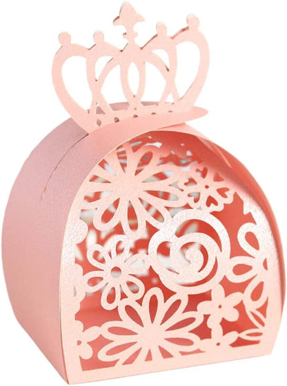 Katutude 50 Pcs Wedding Favor Boxes Small Candy Box Empty Paper Gift Boxes Baptism Favor Boxes Chocolate Candy Gift Box for Wedding Bridal Shower Baby Shower Birthday Party Decorations