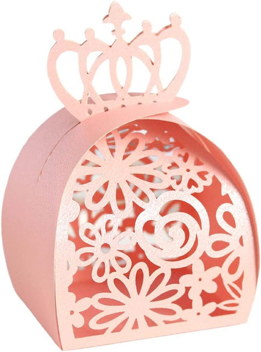 Katutude 50 Pcs Wedding Favor Boxes Small Candy Box Empty Paper Gift Boxes Baptism Favor Boxes Chocolate Candy Gift Box for Wedding Bridal Shower Baby Shower Birthday Party Decorations