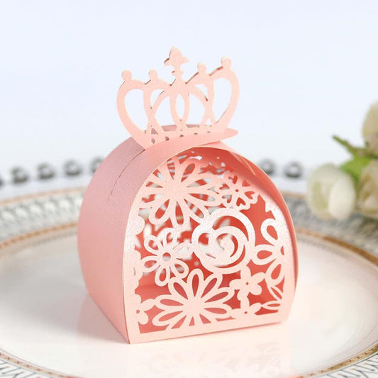 Katutude 50 Pcs Wedding Favor Boxes Small Candy Box Empty Paper Gift Boxes Baptism Favor Boxes Chocolate Candy Gift Box for Wedding Bridal Shower Baby Shower Birthday Party Decorations