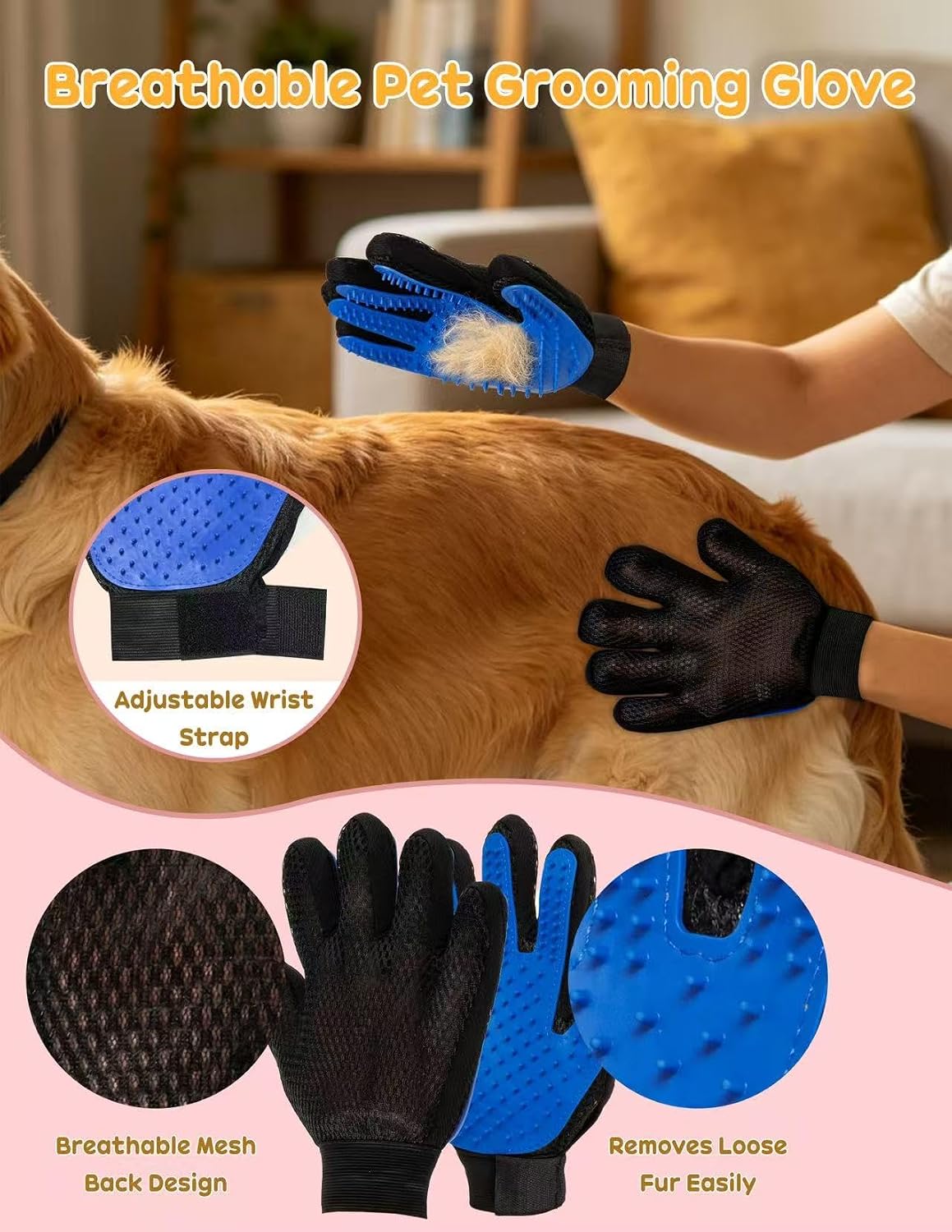 Dog Brush for Shedding 10 Pcs Set, Pet Grooming Kit Tools Pet Nail Clippers Nail Files Flea Comb, Pet Undercoat Long Hair Brush Suitable for Dogs and Cats (Pink)