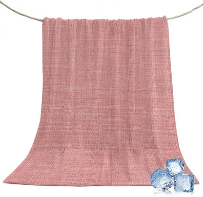Cooling Blanket 50"x60", Vintage Pink Summer Cooling Blanket Breathable Lightweight Ice Blankets Farm Retro Linen Blankets for Night Sweats
