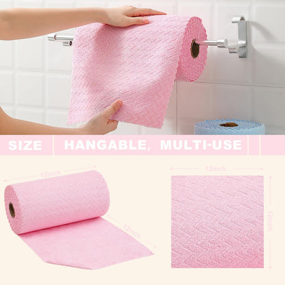 80 Pack Microfiber Cleaning Cloth Roll Reusable Paper Towels 12"x12" Tear Away Cloth,Absorbent Dish Rags for House Kitchen,Wash Cloths,Lint Free Rags for Window Cars Cleaning Supplies