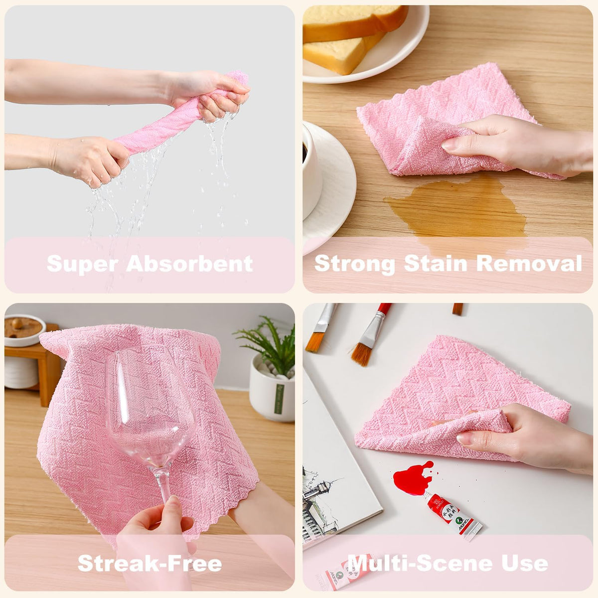 80 Pack Microfiber Cleaning Cloth Roll Reusable Paper Towels 12"x12" Tear Away Cloth,Absorbent Dish Rags for House Kitchen,Wash Cloths,Lint Free Rags for Window Cars Cleaning Supplies
