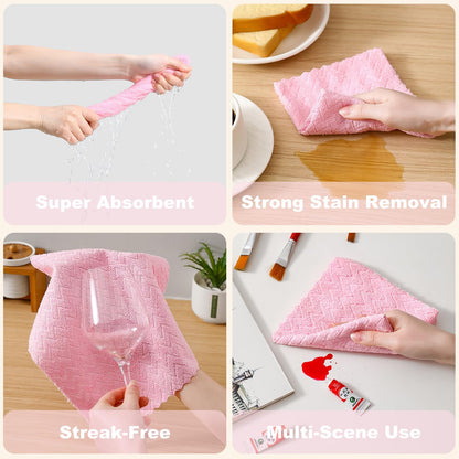 80 Pack Microfiber Cleaning Cloth Roll Reusable Paper Towels 12"x12" Tear Away Cloth,Absorbent Dish Rags for House Kitchen,Wash Cloths,Lint Free Rags for Window Cars Cleaning Supplies