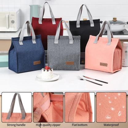 2Pcs Pink Lunch Bag Insulated, Lunch Box Bag, Reusable Lunch Tote Bag