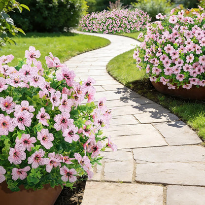 Artificial Flowers for Outdoors, 18 Pcs Fake Daisy Flowers, Pink