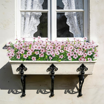 Artificial Flowers for Outdoors, 18 Pcs Fake Daisy Flowers, Pink