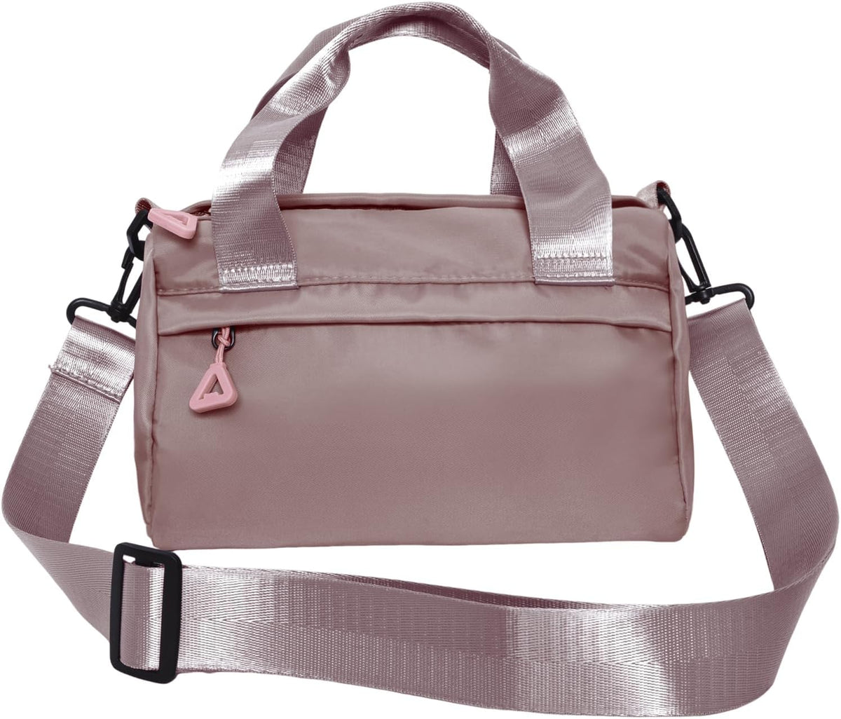 Mini Gym Bag Sport Bag Adjustable Small Duffle Bag Detachable Strap Gym Tote for Women Men Portable Fitness Shoulder Bag for Sports Travel (Pink)