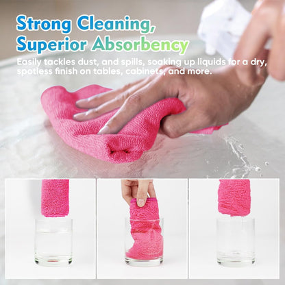 Pink Microfiber Cleaning Cloth 12 Pack, 12.5 x 12.5 inch Microfiber Towels for Cars, Ultra Absorbent Car Washing Cloth, Lint Free Streak Free Cleaning Rags for Car, Kitchen, and Window
